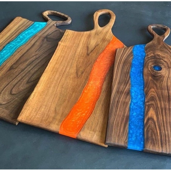 Tábua de carne com resina epóxi